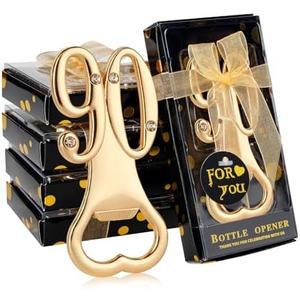 Uezea 24 Packs of 90th Party Favors Bottle Openers for Birthday, Anniversary, and Wedding Guests Perfect Souvenirs with Gift Boxes and Decorations for Adults, Gold