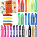 24 Colors Tempera Paint Sticks, No Mess, Quick-Drying & Non-Toxic Art Supplies, Easy-Grip for Toddlers and Kids, Works Great on Paper, Wood, Glass, Canvas, Gifts for Drawing on Various Objects