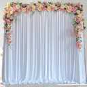 Wokceer White Backdrop Curtain for Wedding Parties 10x8FT Wedding Curtains Backdrop Drapes Polyester for Photoshoot Baby Shower Birthday Party Curtains Photography Background 2 Panels 5x8FT