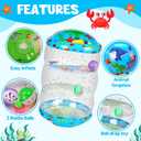 Crawling & Walking Baby Toys 6-12 Months Glowing Jumbo Inflatable Rolling Infant Toy 6 7 8 9 10 12-18 Month Old Tummy Time Sensory Development Light Up Toys for 1 2 Year Old Boy Girl Birthday Gifts, Medium