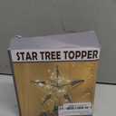 Juegoal Star Tree Topper with 20 LED Lights, Metal Silver Lighted Treetop Ornaments, Battery Powered Light Up Christmas Tree Decorations, 6.5 x 6.5 Inches
