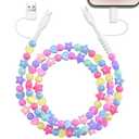 2 x VOFUOE USB C Cable for iPhone 17 Charging Cord [MFi Certified] 4 in 1 Multi Charging Cable Stars Beads Charging Cord 3.3FT Girls Fast Charging for iPhone 16, for Galaxy S25 & Most Devices-Colorful