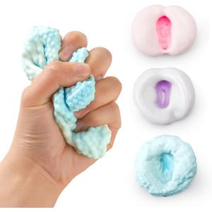 ZIFTY 3 Pack Stress Balls for Adults Smoothie Squishy Balls in 3 Materials for Sensory Calming Stress Relief Squeeze Fidget Toys Anxiety and Stress Relief 