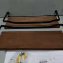 WOPITUES Floating Shelves with Wire Storage Basket, Bathroom Shelves Over Toilet with Protective Metal Guardrail, Wood Wall Shelves for Bathroom, Bedroom, Living Room, Toilet Paper- Dark Brown
