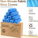 DclobTop Shoe Covers Disposable Non-Slip for Indoors - 100Pack(50 Pairs) Thick Breathable Boot Covers, Extra Large size Shoe Protector Covers Fits Up To 112 US Men and 13 US Women Size,Blue | Breathable non-woven fabric soft, quiet, floor-friendly