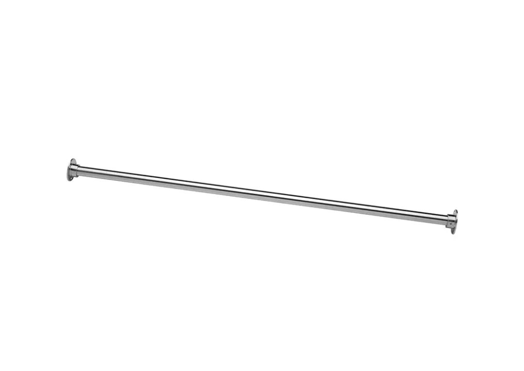 Naiture 60" Heavy-Duty Straight Shower Curtain Rod, Rustproof Stainless Steel Shower Rod with Mounting Flanges, Permanent Wall Mount, Used for Bathroom, Windows, Closet, Chrome Finish