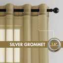 MIULEE Solid Color Sheer Curtains 84 Inches Long 2 Panels Set - Elegant Lightweight Grommet Light Filtering Window Voile Panels/Drapes/Treatment for Bedroom Living Room W42 x L84 Inch, Dark Gold