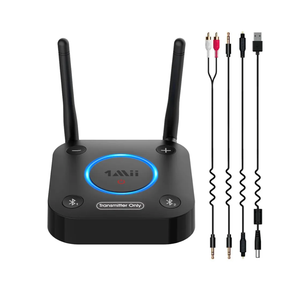 1Mii B06TX Bluetooth 5.2 Transmitter for TV to Wireless Headphone/Speaker, Bluetooth Adapter for TV w/Volume Control, AUX/RCA/Optical/Coaxial Audio Inputs, Plug n Play, aptX Low Latency & HD