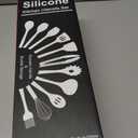 Silicone Kitchen Tool Set, 12 Pieces, Spoons, Spatulas, Tongs (Black), 12pcs