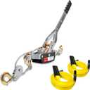 YATOINTO Come Along Winch 5 Ton Hand Winch 9.84Ft with 3 Hooks Heavy Duty Dual Ratchet Cable Winch Puller with Two 1"x8FT Lifting Sling Automotive Towing Hoist Puller for Recovery Moving Securing, 5 Ton-New