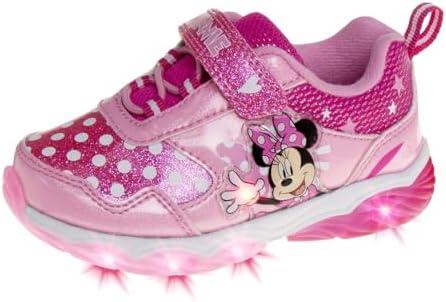 Disney Girls' innie Mouse Shoes - Minnie Mouse Slip-On Laceless Light-Up Sneakers (Toddler/Little Kid) Size 6