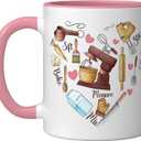Baker Cooking Culinary Pastry Chef Baking Cook Bake Love Ceramic Mug, Pink/White