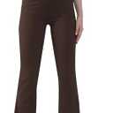 JOYCATCH Bootcut Flare Leggings with Pockets for Women, Crossover Flared Leggings Tummy Control, Stretch Casual Yoga Leggings, Brown L