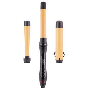 CHI Interchangeable Curling Wand, 3 Barrel Attachments For Versatile Curls, 0.5"-1.25" Inverted Tapered Barrel, 1" & 1.5" Barrel