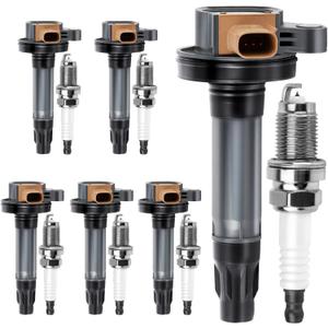 3-PINS UF646 Ignition Coil Pack 94372 Spark Plugs Compatible with Ecoboost 3.5L V6 Turbo Ford F150 Expedition Explorer Flex Taurus Transit & Lincoln MKS MKT 2011 2012 2013 2014 2015 2016 2017