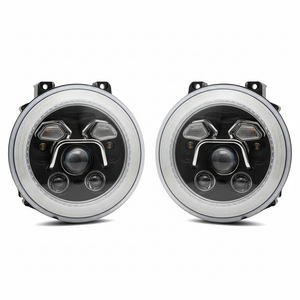 9 Inch Round LED Headlights Replacement for 2018-2025 Jeep Wrangler JL JLU Unlimited Gladiator JT Accessories [DOT Approved] [Dual-HALO DRL] Sealed Beam Front Head Light Lamp Bulb