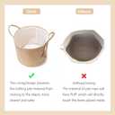 Mkono Woven Storage Basket Decorative Natural Rope Basket Wooden Bead Decoration for Blankets,Toys,Clothes,Shoes,Plant Organizer Bin with Handles Living Room Home Decor, Jute, 16" W 13.8"L