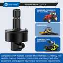 New Heavy Duty PTO Over Running Clutch Coupler,Tractor PTO Quick Release Overrun Clutch, Female 1-3/8" & 6 Spline, Male 1-3/8" & 6 Spline (Black)
