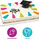 DecoPac Black Grad Cap with Tassels Cake Topper, Elegant Graduation Hat Cake Decoration, Food Safe, Pack of 12 (22422)