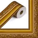 Outus 68ft Vinatge Frame Bulletin Board Border Die-Cut Straight Border Trim for Classroom Chalkboard, Picture Frames, Artworks, Wall, Mirror & Office Decor, Classic Metallic Frame Molding(Vintage)