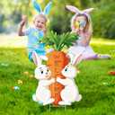 2 x Easter Decorations Outdoor, 23.6 Inch Large Easter Yard Signs, Cute Bunny Carrot Yard Lawn Decorations, Welcome Yard Sign for Spring Home Garden Outdoor Decor