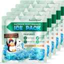 SuccorWare 5 Packs Reusable Ice Packs for Lunch Boxes - 12+ Hour Cooling Ice Gel Pack for Camping, Beach, Office - Ice Packs for Cooler Bag, Cooler Backpacks