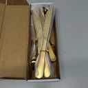 Briout Gold Silverware Set, 20 Piece Golden Cutlery Set Service for 4, Stainless Steel Flatware Set Include Spoons Forks Knives Tableware Utensil Set for Kitchen Home Restaurant, Shiny Gold Polished