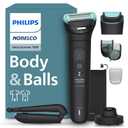Philips Norelco Body Groomer 7000 Series, Men's Whole Body Groomer, Contour-Following 2D Flexing Head, Triple Protect Shave System & Intimate Body Hair Trimmer, 100% Showerproof, BG7480/50