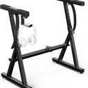 GLEAM Keyboard Stand, Iron Z-Designed Digital Piano Stand, Heavy Duty, Foam Padded Arms, Fits 54-88 Key Electric Pianos, DJ, Turntables, Synths and Midi Keyboards, Black