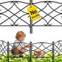 AMAGABELI GARDEN & HOME 5 Panels 32in(H)10ft(L) Decorative Garden Fences and Borders for Dogs Rustproof Metal No Dig Fence Panels Garden Edging Border for Animal Barrier Flower Beds Yard Patio