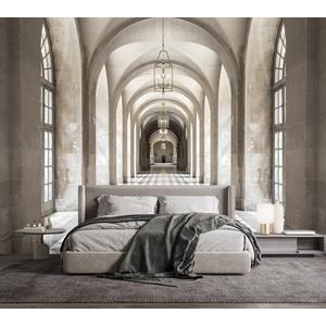 Retro Church Geometric Corridor Wallpaper Mural (Not Peel and Stick) (100" x 73", M54)