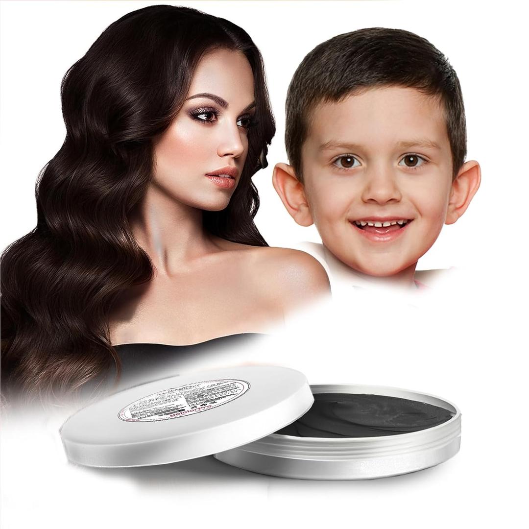 2 x HaiolorPro Black Hair Color Wax Washable, Temporary Hair Color Dye for Kids, Natural Instant Color Wax Hairstyle Cream Hair Pomades for Women & Men Party Cosplay Halloween, Gifts for Teens