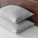 Basic Beyond King Size Pillows - Down Alternative, Soft Pillows Set of 2 for Back, Stomach or Side Sleepers, Silver, 20x36 Inches