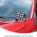 Linskip Ditch Light Brackets Compatible with 2021-2025+ Ford F150 & Raptor, Hood LED Light Mount Kit for F150 Exteiror Accessories