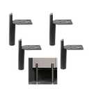 ALXEH 2 Inch Furniture Legs Black Coffee Table Feet, Mid-Century Metal Furniture Leg for Sofa Cabinet Ottoman, Set of 4 Side Mounted Style Home DIY Replacement Feet