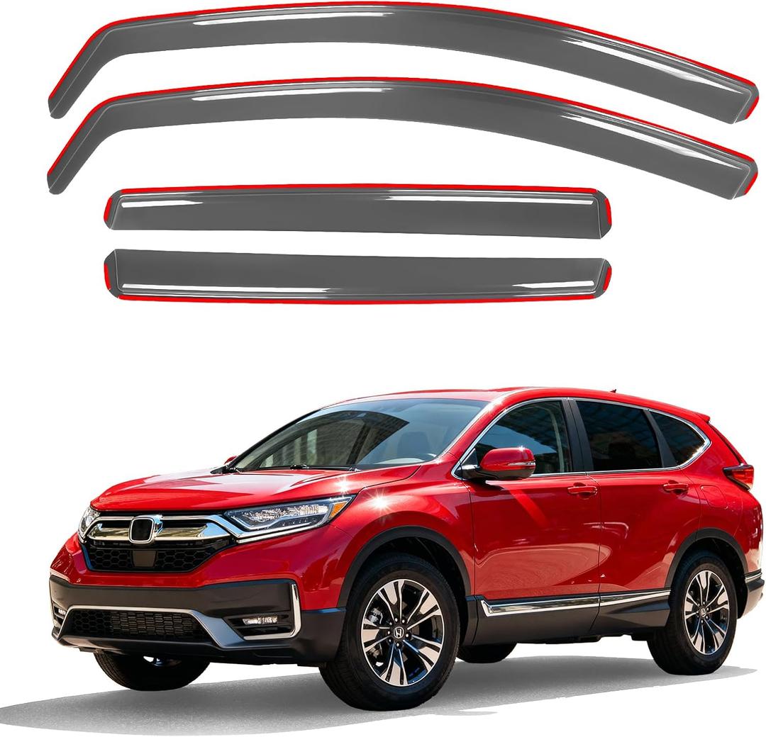 in-Channel Rain Guards for 2017-2022 Honda CRV (LX, EX, EX-L, Touring, Hybrid EX, Hybrid EX-L, Hybrid Touring), Window Deflectors Window Visors for 2022 Honda CRV Accessories, 4 pcs