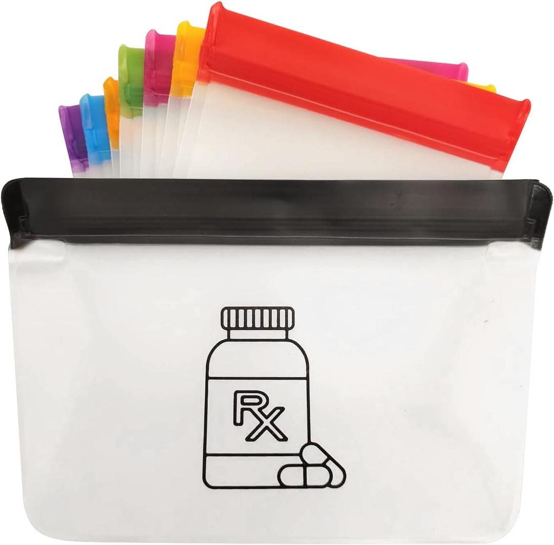 8 Day Pill Pouch Organizer AM PM Medicine Organizer & Travel Pill Case Set, Large Weekly Pill Dispenser & Holder, Vitamin Box for Medication, Pills, Dose & Small Items
