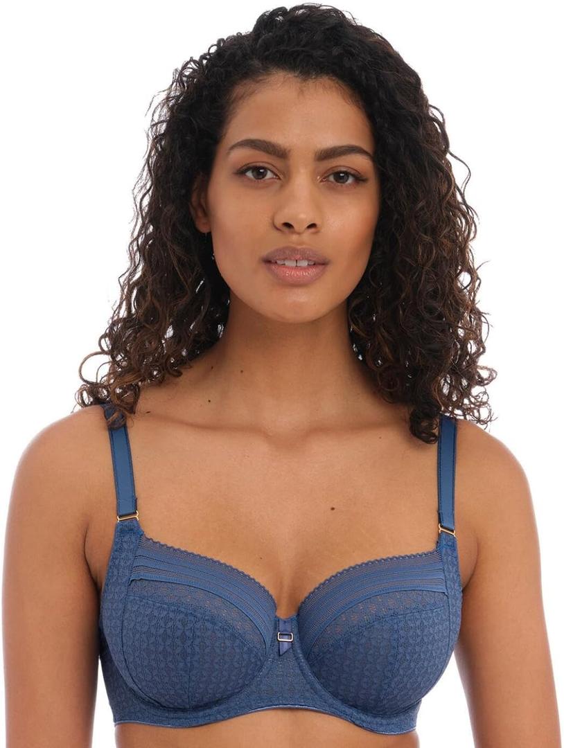 Freya Women's Viva Lace Underwire Side Support Bra (32DD, Lace Vintage Denim)