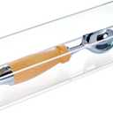 iDesign Clarity Plastic Drawer Organizer, Storage Container for Silverware, Utensils, Kitchen Gadgets in Pantry, Cabinets, Countertops, 4" x 12" x 2" - Clear