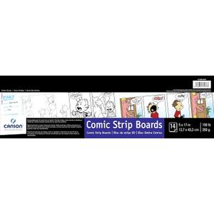 Canson Artist Series Comic and Manga Paper, Art Board, Foldover Pad, 5x17 inches, 14 Sheets (150lb/250g) - Artist Paper for Adults and Students - Colored Pencil, Marker, Ink, Pen
