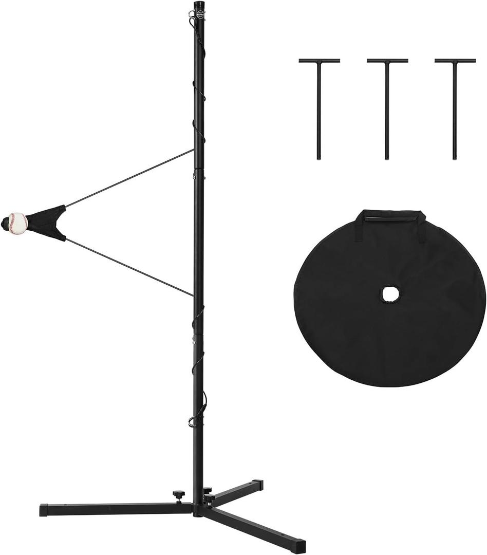 Baseball & Softball Swing Trainer, Portable Hitting Trainer System with Adjustable Height | Rotating Ball, Batting Practice Equipment for All Skill Levels