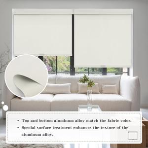 Cordless Blackout Roller Shades Blinds for Windows Free-Stop,Pull Down Room Darkening with Valance,Thermal Insulated Woven Fabric Window Door Blinds for Home,Office,Beige 24" W x 72" L (24"W x 72"H, Beige)
