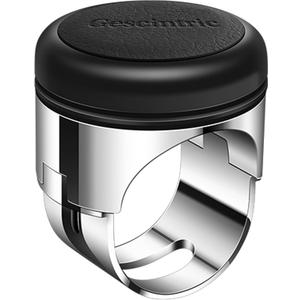 Car Steering Wheel knob Metal Sport knob Cow Leather Cover Spin Suicide knob fits Any car, Truck, Golf cart, Lawn Mower, Boat (Black Cowhide)