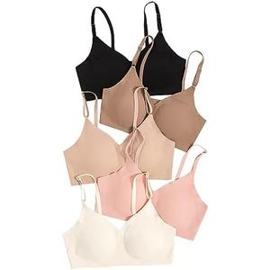 Verdusa Women's 5Pack Padded Seamless Bralettes Bra Camisole Top (Small)