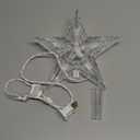 Christmas Tree Topper Lighted Star with Built-in 10 Replaceable Bulbs, 9.5 Clear Five-Pointed Star Tree Topper Plug in for Indoor Office Xmas New Year Holiday Tree Decoration, Warm White