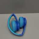 Candy Bila Kids Bluetooth 6.0 Headphones with LED Light, 85Hours Playtimes, Type-C Fast Charging, 85/94dB Volume Limited, Comfort Wireless Headphones with Built-in Mic, Wired & TF Card Mode, Blue