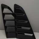 Side Window Louvers Compatible with 2015-2022 Ford Mustang Classic Style Black ABS Plastic Sun Shade Rear Windshield Cover Vents
