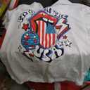 4th of July Shirts Women Plus Size:American Flag Graphic Crew Neck Tees USA Patriotic Higher Quality Short Sleeve T-Shirt. Size L