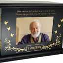 Cremation Memorial Urns for Human Ashes Adult Male Female, Wooden Picture Frame Urns Box and Casket for Ashes Men Women Child, Burial Funeral Urns for Ashes, Holds Up to 270 LBS (Black Night)