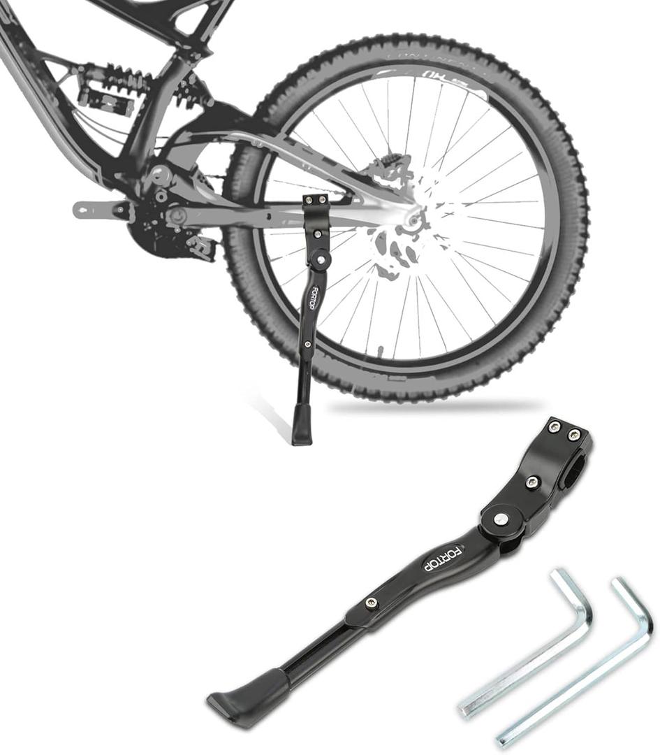 Bike Kickstand, Adjustable Aluminum Alloy Bicycle Support Kick Stand Fit for 22-29 Inch Mountain Bike/Road Bicycle/BMX/MTB/City Commuter Bike/Kids Bike/Sports Bike/Adult Bike/Road Bike (Normal)
